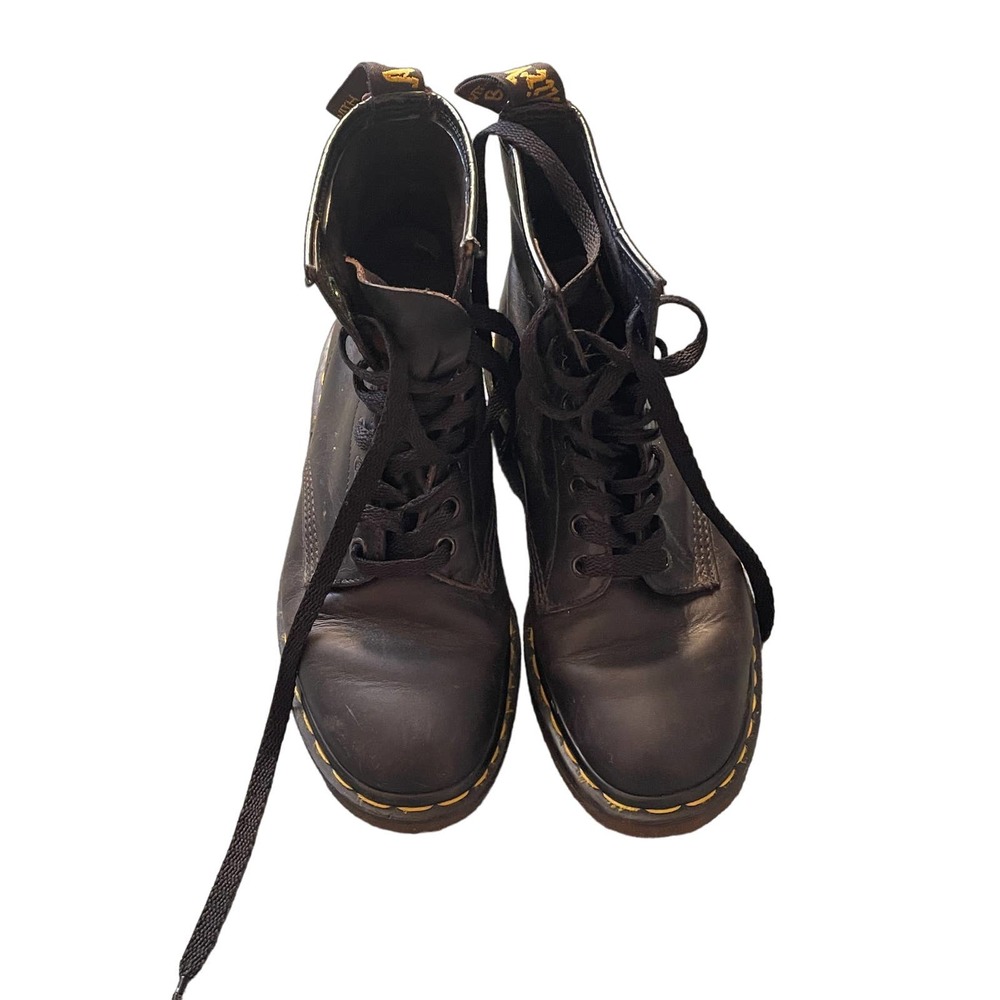Doc DR MARTENS BLACK Soft Leather UK 40 Mens 6 MID HIGH TOP CREEPER